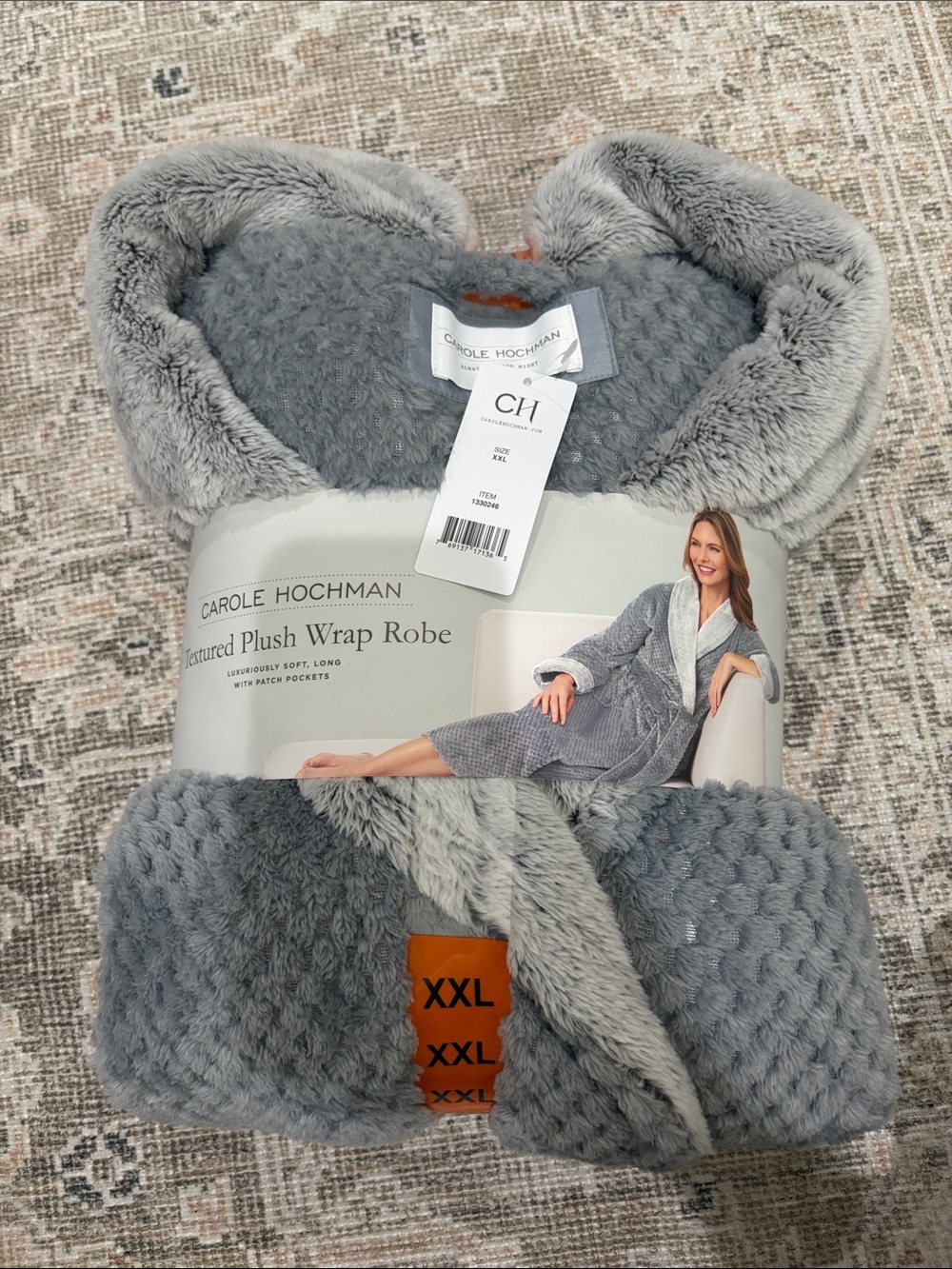 Midnight by Carole Hochman Plush Wrap Robe - Gray